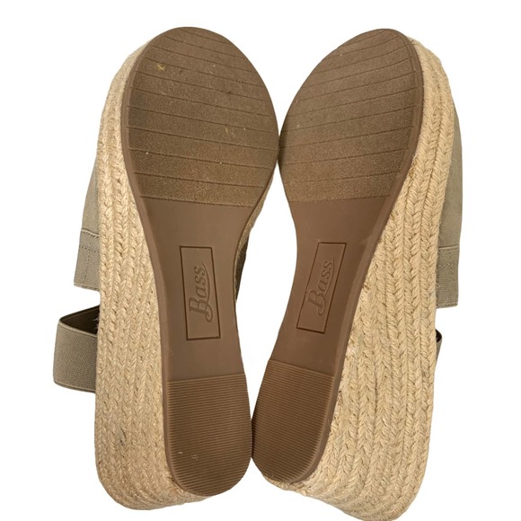 G.H. Bass Cher Open Toe Slingback Wedge Tan Size - Picture 5 of 5